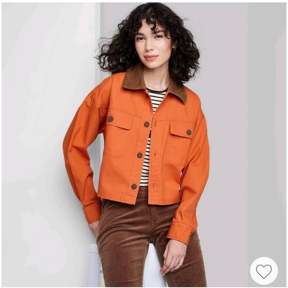 Women's Cropped Canvas surplus Shacket  Size XS